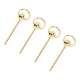 Max 1 Pair Golden Silvery Ear Stud Round Ball Charms Earring Decors gold