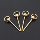 Max 1 Pair Golden Silvery Ear Stud Round Ball Charms Earring Decors gold