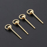 Max 1 Pair Golden Silvery Ear Stud Round Ball Charms Earring Decors gold
