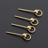Max 1 Pair Golden Silvery Ear Stud Round Ball Charms Earring Decors gold