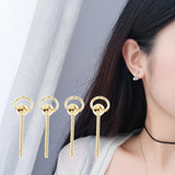 Max 1 Pair Golden Silvery Ear Stud Round Ball Charms Earring Decors gold