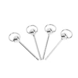 Max 1 Pair Golden Silvery Ear Stud Round Ball Charms Earring Decors silver