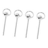 Max 1 Pair Golden Silvery Ear Stud Round Ball Charms Earring Decors silver