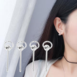 Max 1 Pair Golden Silvery Ear Stud Round Ball Charms Earring Decors silver