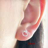 Max 1 Pair Golden Silvery Ear Stud Round Ball Charms Earring Decors silver