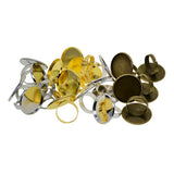 Max 20pcs assorted colors Adjustable Metal DIY ring Blank 1inch Bezel Base DIY