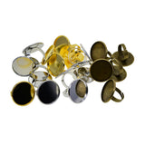 Max 20pcs assorted colors Adjustable Metal DIY ring Blank 1inch Bezel Base DIY