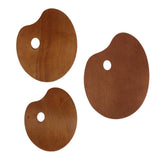 Maxbell Wood Paint Tray Palette for Watercolor Oil Acrylic Paint Art Oval 20x30cm