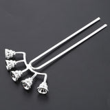 Max Maxb U shape DIY hair pin hair stick hair fork blank setting base  Silver 97mm