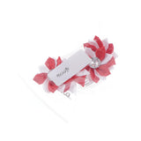 Maxbell 4pcs silk satin ribbon rhinestone flowers diamante floret Red and White