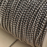 Maxbell 100 meters round ball beaded chain stainless steel jewelry DIY chain  1.5mm