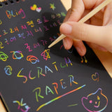 Maxbell 10 Pcs Multi-Purpose Wooden Stylus Scratches for Child Scratch Art Painting