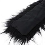 Maxbell Faux Fur Collar Scarf Thick Jacket Sweater Long Clothes Accessory Black