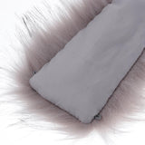 Faux Fur Collar Scarf Thick Jacket Sweater Long Clothes Accessory Grey