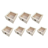 Maxbell Natural Plain Wooden Box Unpainted Wood Storage Case Glass Lid  12x12x8cm
