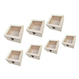 Maxbell Natural Plain Wooden Box Unpainted Wood Storage Case Glass Lid  12x12x8cm