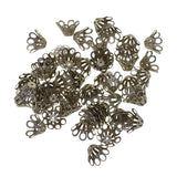 Maxbell 100 Pcs Alloy Filigree Flower Spacer Bead Caps DIY Beading Jewelry Findings