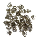 Maxbell 100 Pcs Alloy Filigree Flower Spacer Bead Caps DIY Beading Jewelry Findings