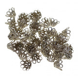 Maxbell 100 Pcs Alloy Filigree Flower Spacer Bead Caps DIY Beading Jewelry Findings