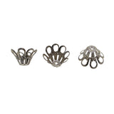 Maxbell 100 Pcs Alloy Filigree Flower Spacer Bead Caps DIY Beading Jewelry Findings