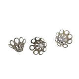 Maxbell 100 Pcs Alloy Filigree Flower Spacer Bead Caps DIY Beading Jewelry Findings