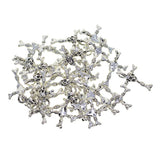 Maxbell 30Pcs Tibetan Silver Halloween skull cross large hole charms pendant