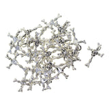 Maxbell 30Pcs Tibetan Silver Halloween skull cross large hole charms pendant