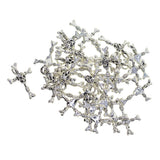 Maxbell 30Pcs Tibetan Silver Halloween skull cross large hole charms pendant