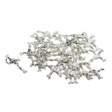 Maxbell 30Pcs Tibetan Silver Halloween skull cross large hole charms pendant