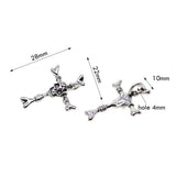 Maxbell 30Pcs Tibetan Silver Halloween skull cross large hole charms pendant