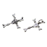 Maxbell 30Pcs Tibetan Silver Halloween skull cross large hole charms pendant