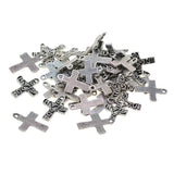 Maxbell 60Pcs Tibetan Silver cross heart love and hope Charms DIY pendant crafts