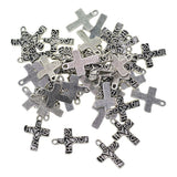Maxbell 60Pcs Tibetan Silver cross heart love and hope Charms DIY pendant crafts