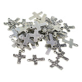 Maxbell 60Pcs Tibetan Silver cross heart love and hope Charms DIY pendant crafts