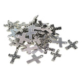 Maxbell 60Pcs Tibetan Silver cross heart love and hope Charms DIY pendant crafts