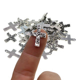 Maxbell 60Pcs Tibetan Silver cross heart love and hope Charms DIY pendant crafts