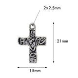 Maxbell 60Pcs Tibetan Silver cross heart love and hope Charms DIY pendant crafts