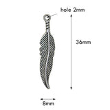 Maxbell 50 Pieces Vintage Feather Charm Leaves Pendant for Jewelry Making DIY Craft