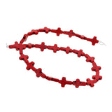 Maxbell 1 Strand Howlite Turquoise Loose Cross Spacer Beads Jewelry Making DIY Red