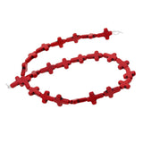 Maxbell 1 Strand Howlite Turquoise Loose Cross Spacer Beads Jewelry Making DIY Red