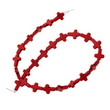 Maxbell 1 Strand Howlite Turquoise Loose Cross Spacer Beads Jewelry Making DIY Red