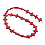 Maxbell 1 Strand Howlite Turquoise Loose Cross Spacer Beads Jewelry Making DIY Red