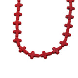 Maxbell 1 Strand Howlite Turquoise Loose Cross Spacer Beads Jewelry Making DIY Red