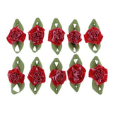 Maxbell 10pcs Colorful Lace Flower Wedding Party Clothing Decor red