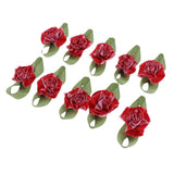 Maxbell 10pcs Colorful Lace Flower Wedding Party Clothing Decor red