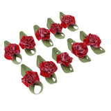 Maxbell 10pcs Colorful Lace Flower Wedding Party Clothing Decor red