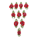 Maxbell 10pcs Colorful Lace Flower Wedding Party Clothing Decor red