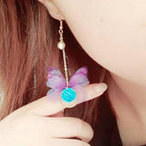 Max 10xColorful Chiffon Butterfly Earring Ear Stud Hairpin Decors white red
