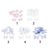 Max 10xColorful Chiffon Butterfly Earring Ear Stud Hairpin Decors white red