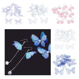 Max 10xColorful Chiffon Butterfly Earring Ear Stud Hairpin Decors white red